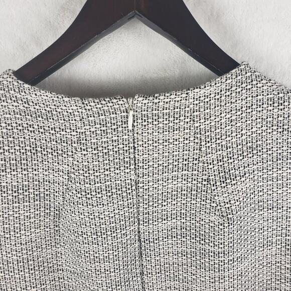 Topshop A-Line Sleeveless Dress Women 10 Tweed Buckle in Cream, Black, Grey EUC - Picture 8 of 9